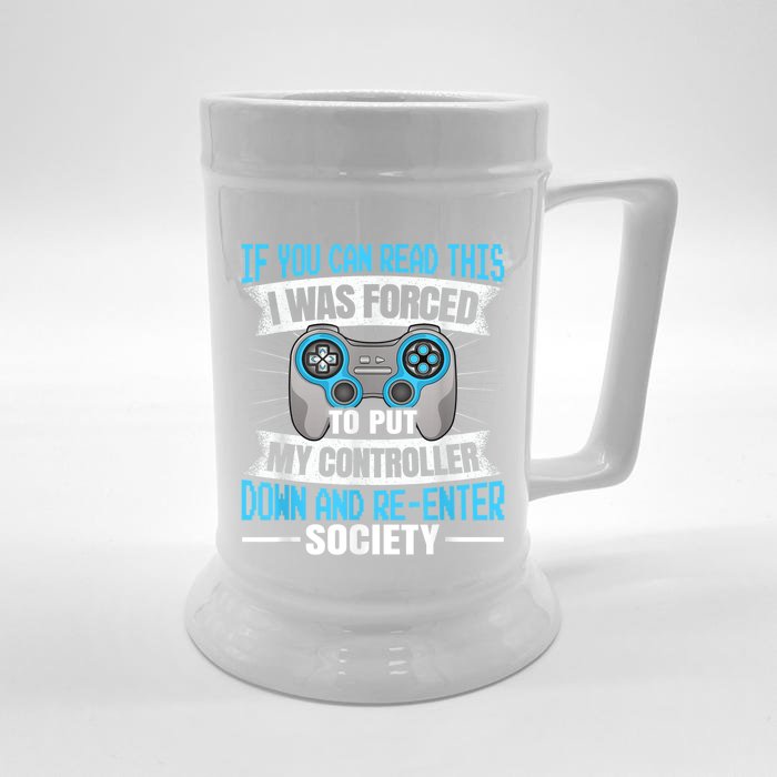 If You Can Read This Gaming Video Game Funny Gamer Front & Back Beer Stein