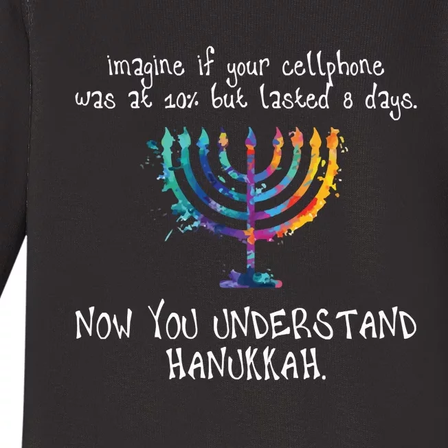 Imagine Your Cellphone Lasted 8 Days Understand Hanukkah Baby Long Sleeve Bodysuit