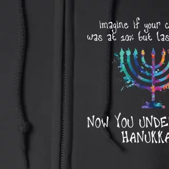 Imagine Your Cellphone Lasted 8 Days Understand Hanukkah Full Zip Hoodie