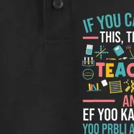 If You Can Read This Thank A Teacher Funny Teacher Dry Zone Grid Performance Polo