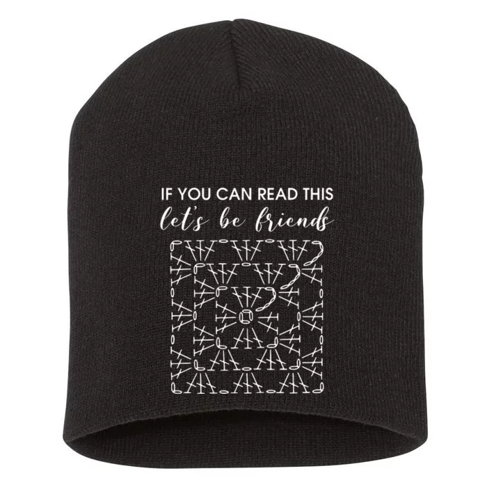 If You Can Read This Lets Be Friends Crochet Short Acrylic Beanie