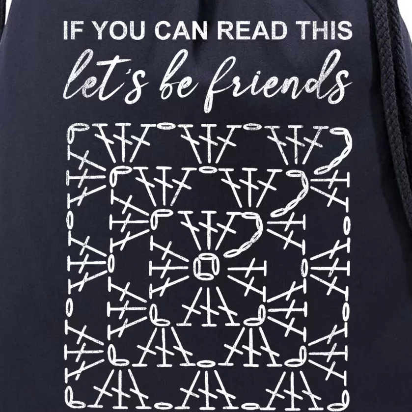 If You Can Read This Lets Be Friends Symbols Funny Gift Drawstring Bag