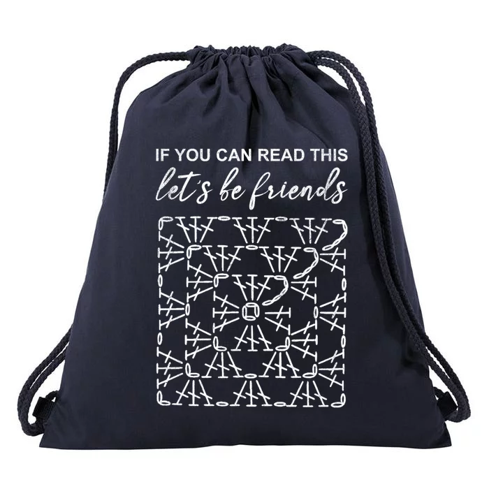 If You Can Read This Lets Be Friends Symbols Funny Gift Drawstring Bag