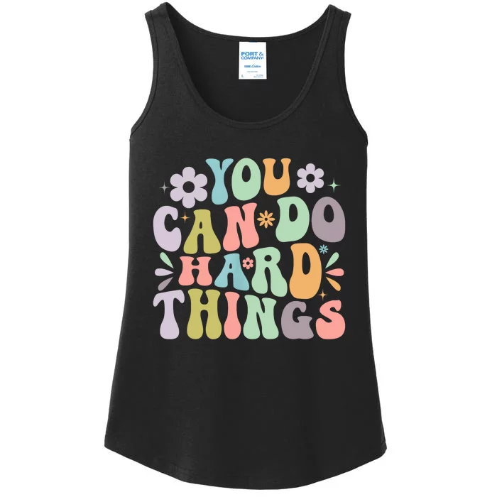 Inspirational You Can Do Hard Things Ladies Essential Tank