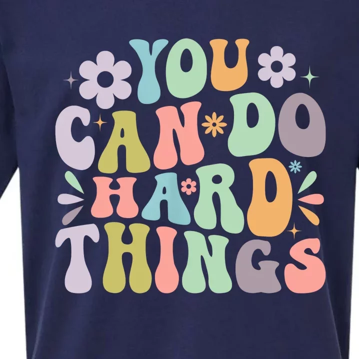 Inspirational You Can Do Hard Things Sueded Cloud Jersey T-Shirt