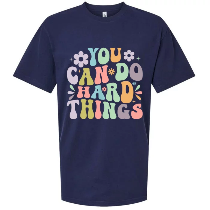 Inspirational You Can Do Hard Things Sueded Cloud Jersey T-Shirt