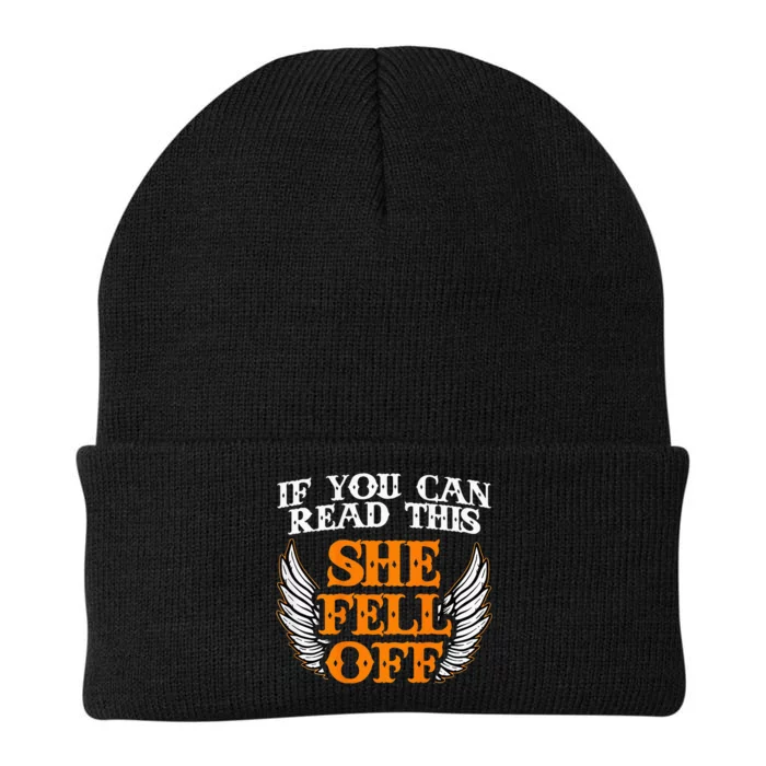 If You Can Read This She Fell Off Biker Motorcycle Riders Knit Cap Winter Beanie