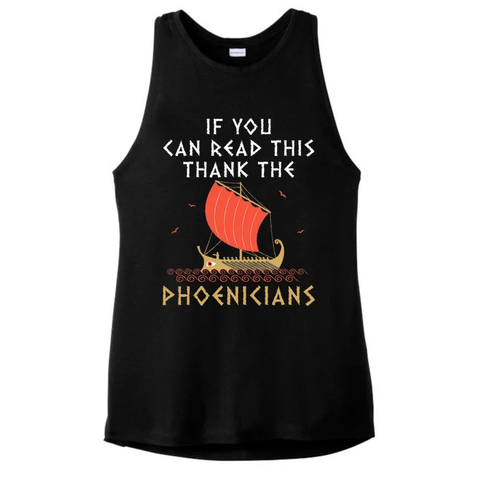 If You Can Read This Thank The Phoenicians Ladies Tri-Blend Wicking Tank