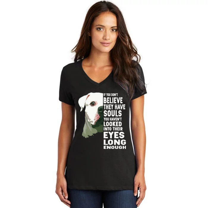 If You Dont Believe They Have Souls American Bulldog Lover Women's V-Neck T-Shirt