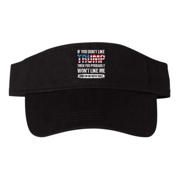 If You Dont Like Trump Then You Probably Wont Like Me Valucap Bio-Washed Visor