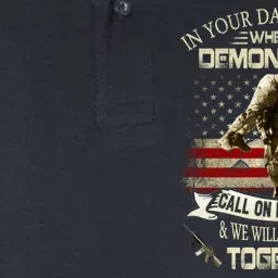 In Your Darkest Hour When The Demons Come Call On Me Brother Soldier Veteran Softstyle Adult Sport Polo