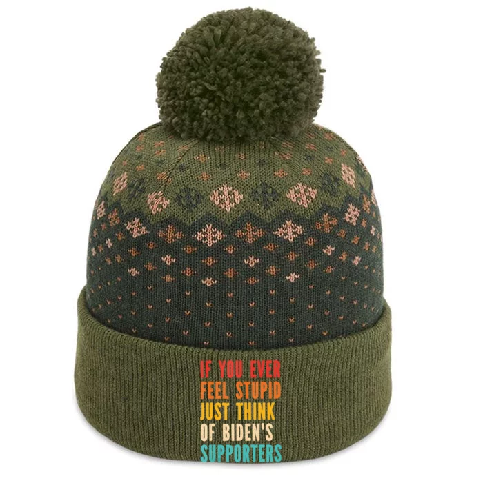 If You Ever Feel Stupid Just Think Of Biden Supporters Funny The Baniff Cuffed Pom Beanie