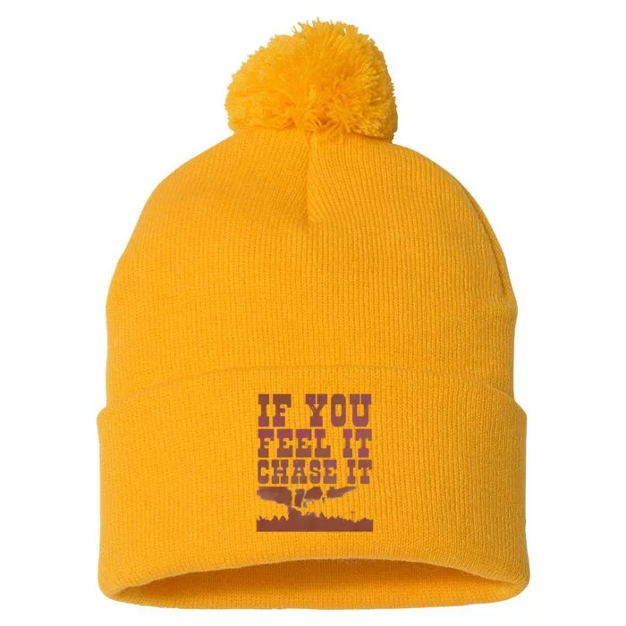 If You Feel It Chase It Pom Pom 12in Knit Beanie