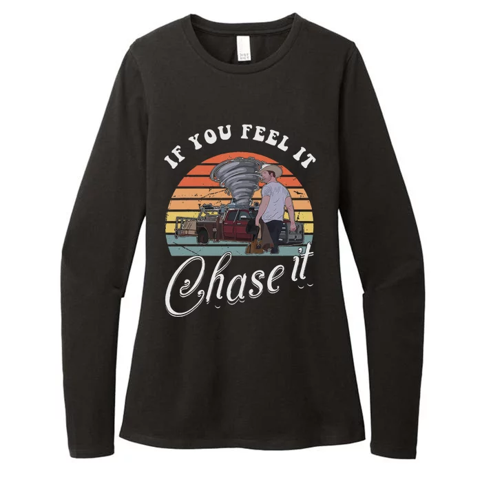 If You Feel It Chase It Vintage Design Womens CVC Long Sleeve Shirt