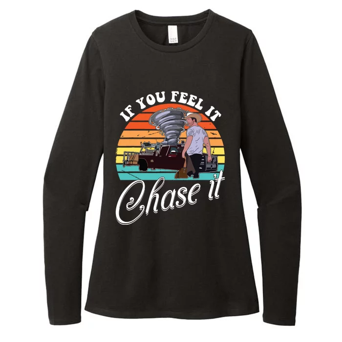 If You Feel It Chase It Vintage Design Womens CVC Long Sleeve Shirt