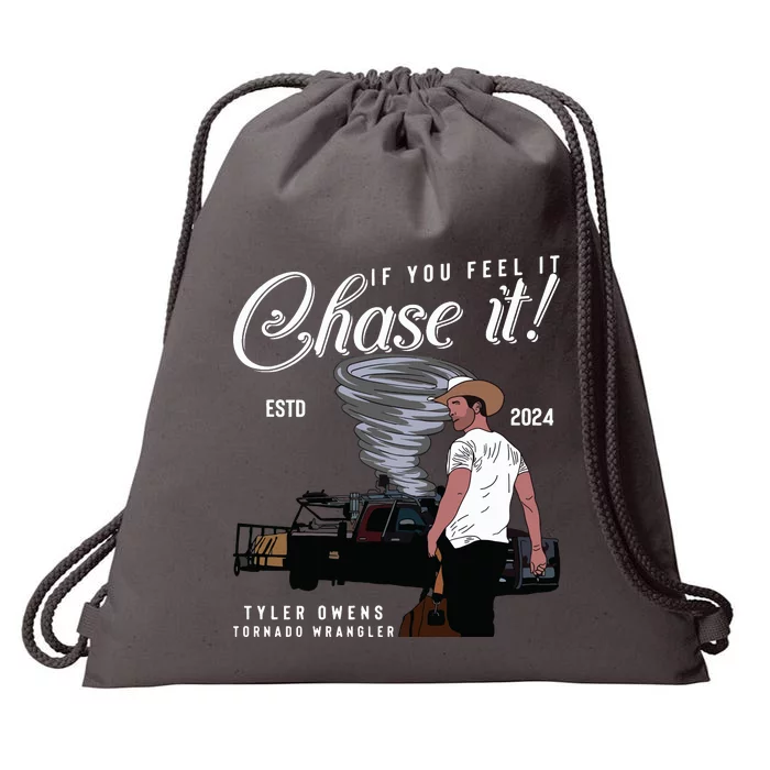 If You Feel It Chase It Cowboy Tornado Wrangler Drawstring Bag