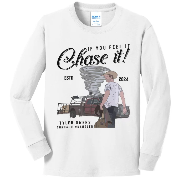 If You Feel It Chase It G.L.E.N Powell Kids Long Sleeve Shirt