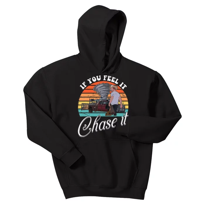 If You Feel It Chase It Vintage Design Gift Kids Hoodie