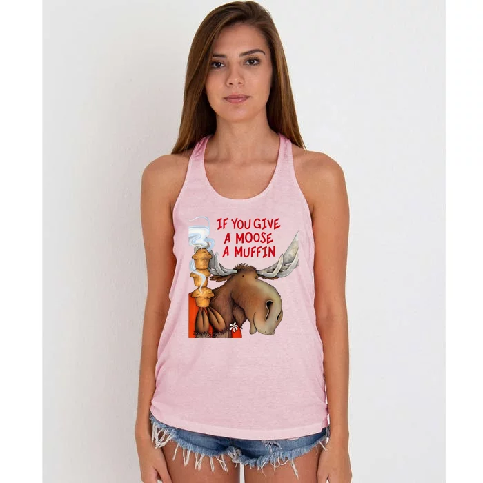 If You Give A Moose A Muffin Women's Knotted Racerback Tank