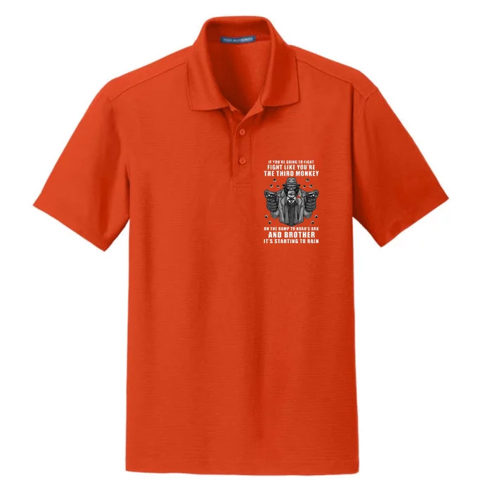 If You're Going To Fight Like You're Third Monkey Dry Zone Grid Performance Polo