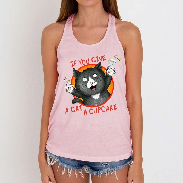 If You Give A Cat A Cupcake Women's Knotted Racerback Tank