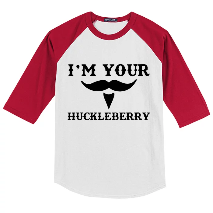 I'm Your Huckleberry Simple Design Kids Colorblock Raglan Jersey