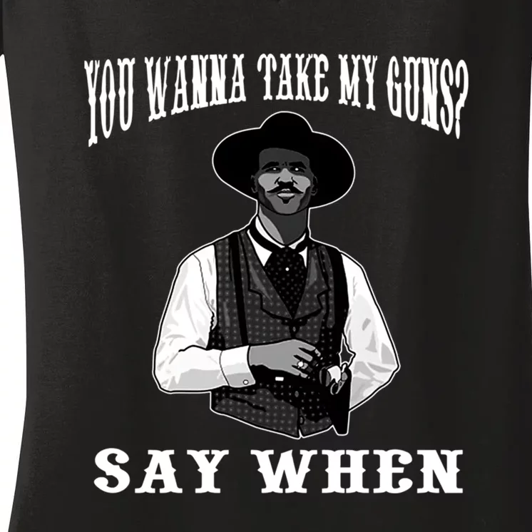 I'm Your Huckleberry Say When Doc Holiday Women's V-Neck T-Shirt