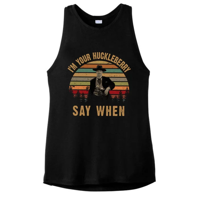 I'm Your Huckleberry Say When Doc Holiday Vintage Ladies Tri-Blend Wicking Tank