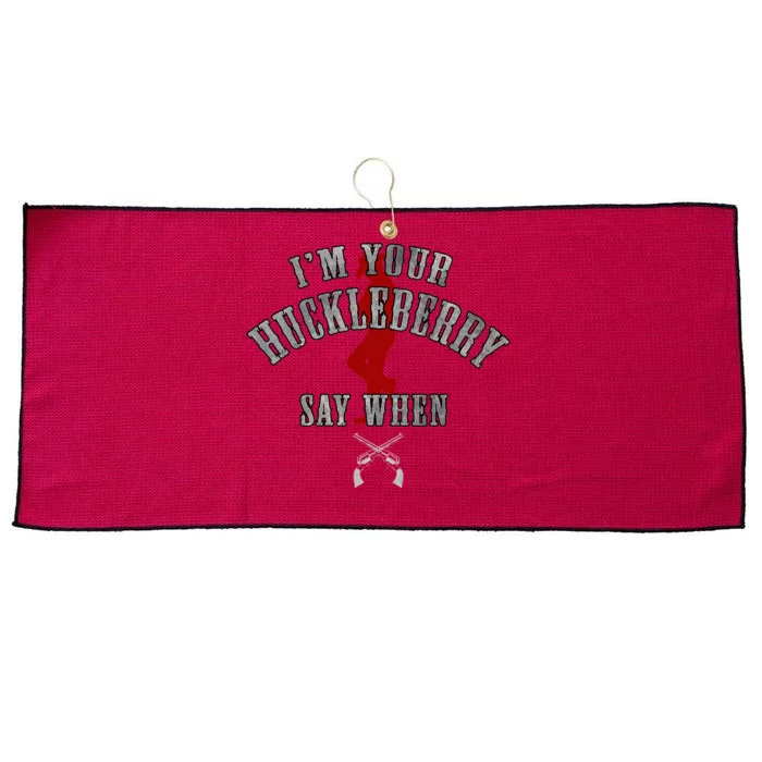 IM YouRe Huckleberry Say When Large Microfiber Waffle Golf Towel