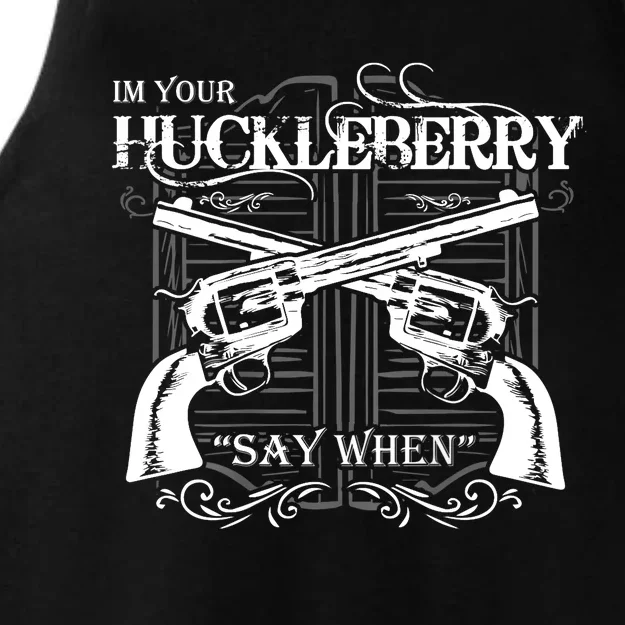 "I'm Your Huckleberry" Ladies Tri-Blend Wicking Tank