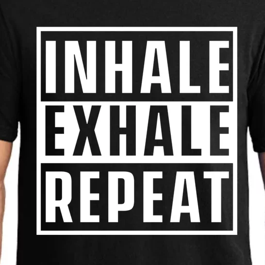 Inhale Yoga Instructor Exhale Repeat Meditate Meditation Gift Pajama Set