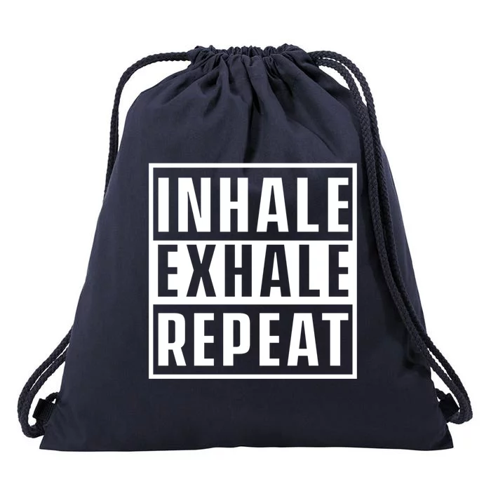 Inhale Yoga Instructor Exhale Repeat Meditate Meditation Gift Drawstring Bag