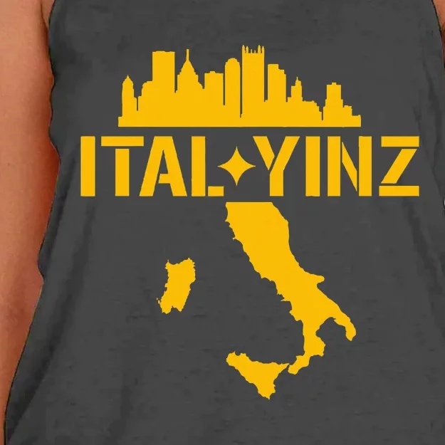 Ital Yinz Italian Pittsburgher Women's Knotted Racerback Tank