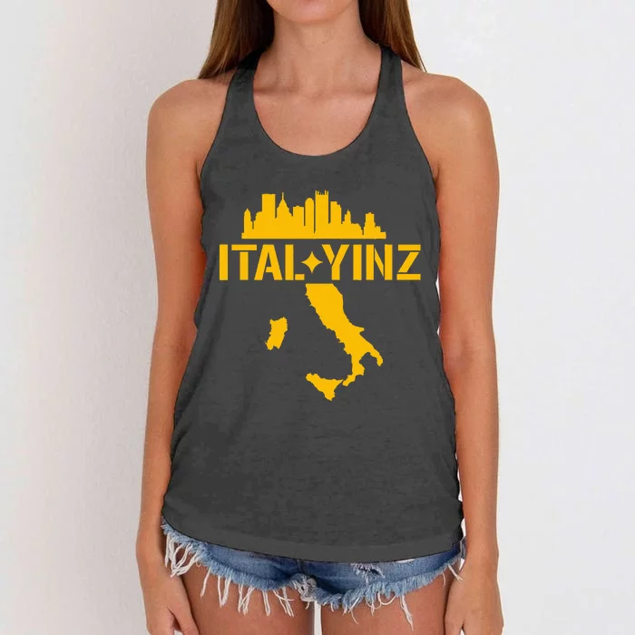 Ital Yinz Italian Pittsburgher Women's Knotted Racerback Tank