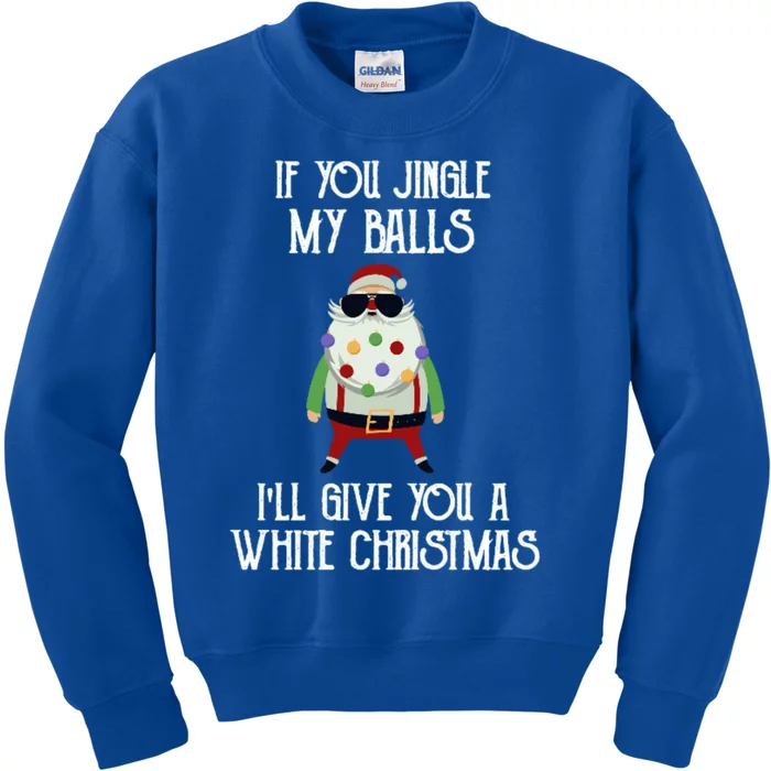 If You Jingle My Balls ILl Give You A White Christmas Santa Cool Gift Kids Sweatshirt