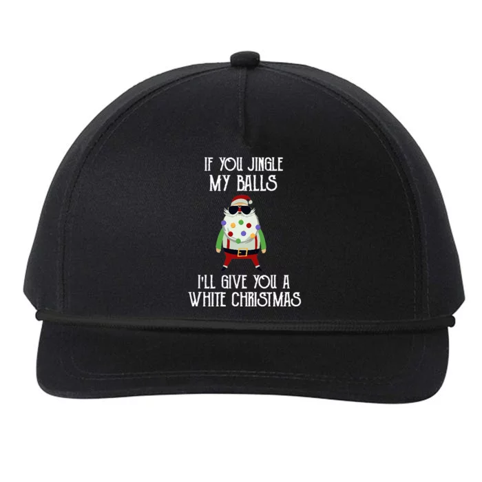 If You Jingle My Balls I'll Give You a White Christmas Santa Snapback Five-Panel Rope Hat