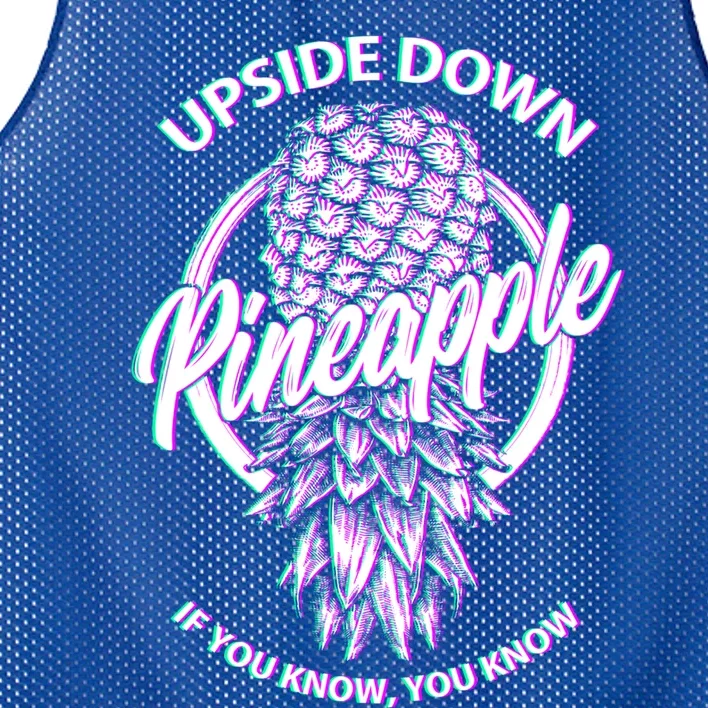 If You Know You Know Upside Down Pineapple Gift Mesh Reversible Basketball Jersey Tank