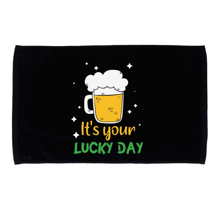 Its Your Lucky Day Funny Drinking Beer Microfiber Hand Towel