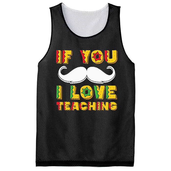 If You Mustache I Love Teaching Teacher Cinco De Mayo Mesh Reversible Basketball Jersey Tank