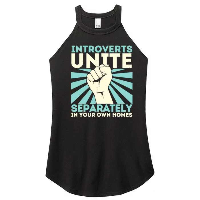 In Your Own Homes Introverts Unite Separately Funny Women’s Perfect Tri Rocker Tank