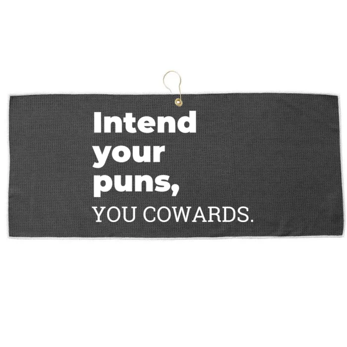 Intend Your Puns You Cowards Large Microfiber Waffle Golf Towel