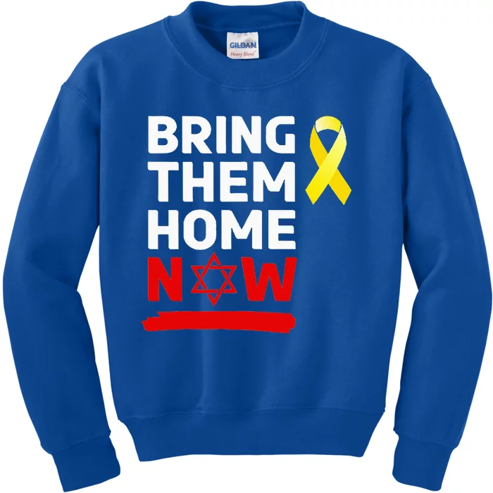 Israel Yellow Ribbon Symbol Bring Them Back Home Now Kids Sweatshirt