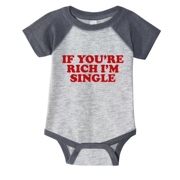 If Youre Rich Im Single Funny 2000s Inspired Meme Infant Baby Jersey Bodysuit