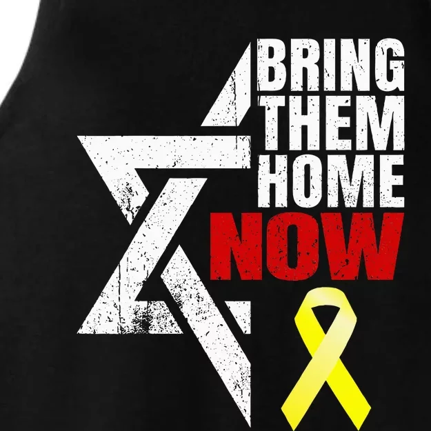 Israel Yellow Ribbon Symbol Bring Them Back Home Now Ladies Tri-Blend Wicking Tank