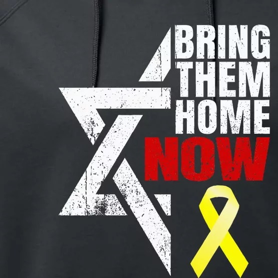 Israel Yellow Ribbon Symbol Bring Them Back Home Now Performance Fleece Hoodie