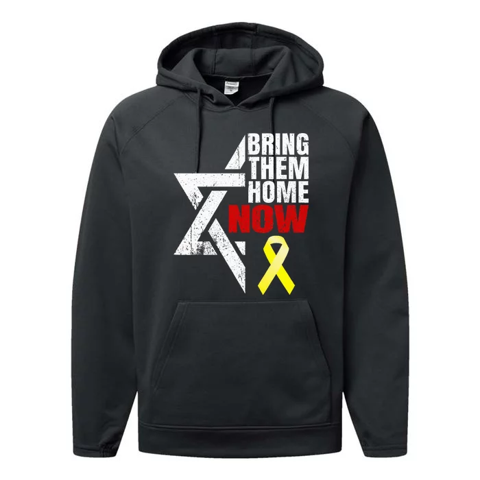 Israel Yellow Ribbon Symbol Bring Them Back Home Now Performance Fleece Hoodie