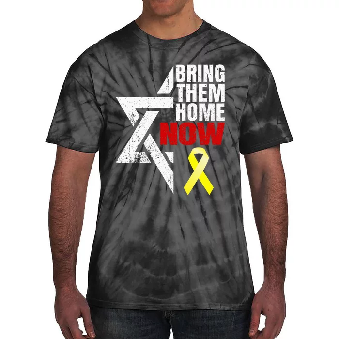 Israel Yellow Ribbon Symbol Bring Them Back Home Now Tie-Dye T-Shirt