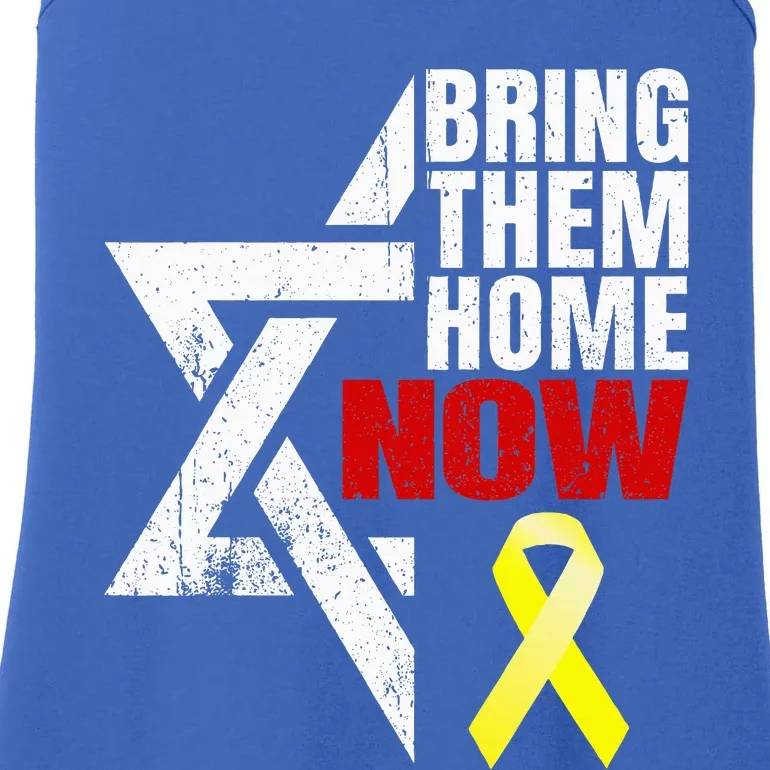 Israel Yellow Ribbon Symbol Bring Them Back Home Now Ladies Essential Tank