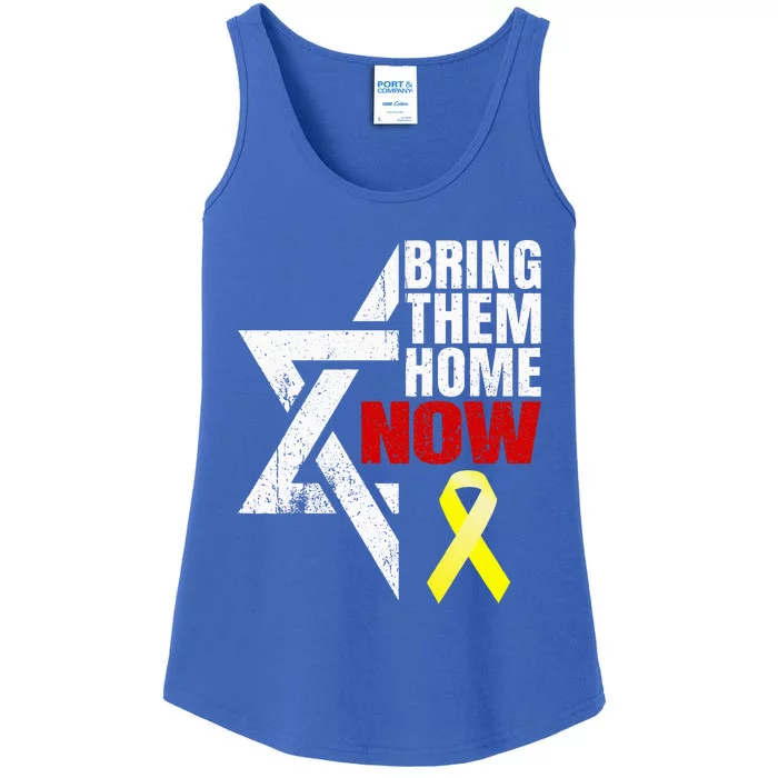 Israel Yellow Ribbon Symbol Bring Them Back Home Now Ladies Essential Tank