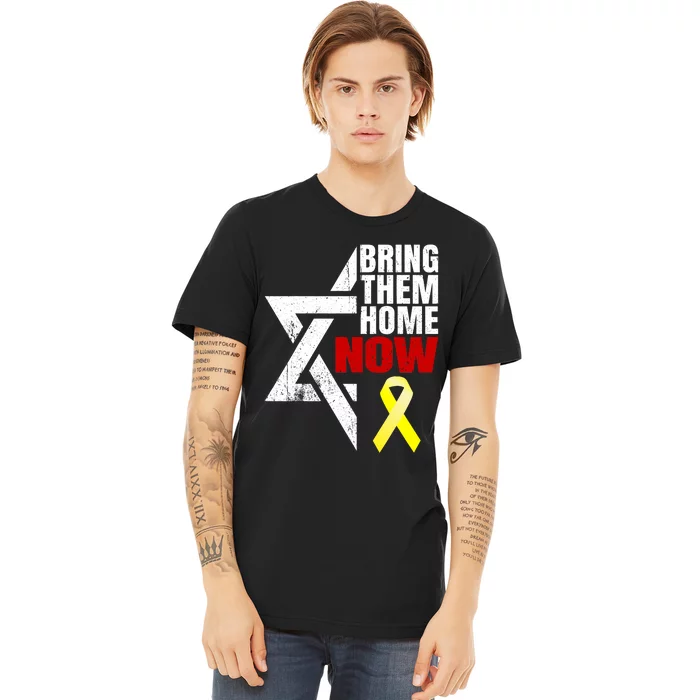 Israel Yellow Ribbon Symbol Bring Them Back Home Now Premium T-Shirt